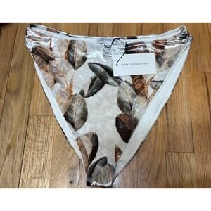 Something Navy High Waist Velvet Swim Bottoms XL NEW